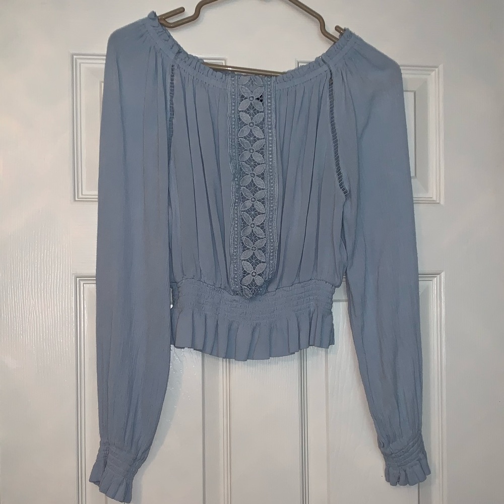 Blue Cropped Blouse